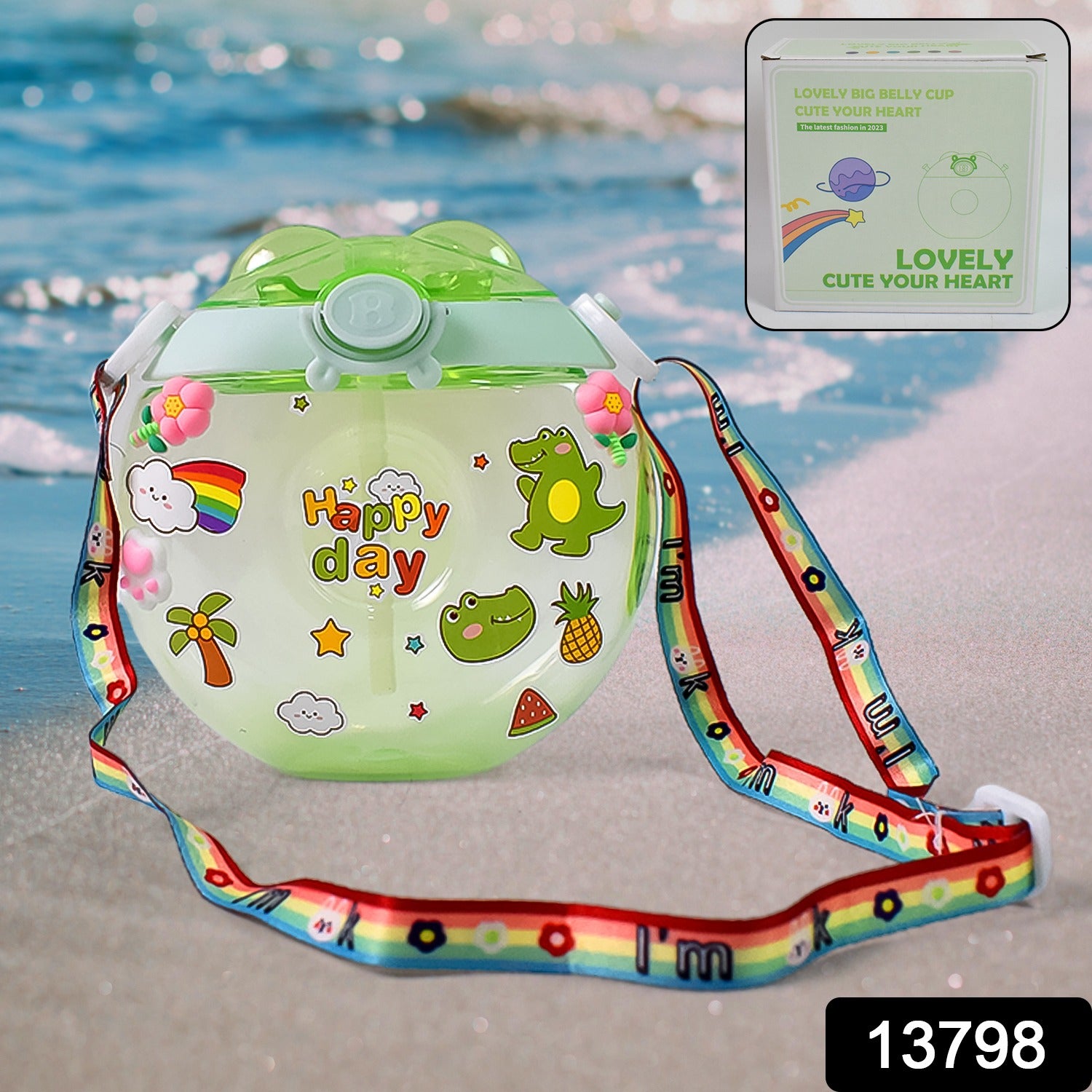 Donut Water Bottle Sipper Bottle (1 Pc  400 Ml Approx) Donut Water Bottle Sipper Bottle (1 Pc  400 Ml Approx)